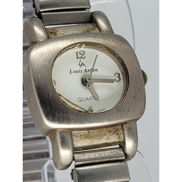 Louis Arden Ladies Silver Tone Quartz Stainless Steel Expanding Bracelet Watch - Picture 10 of 16